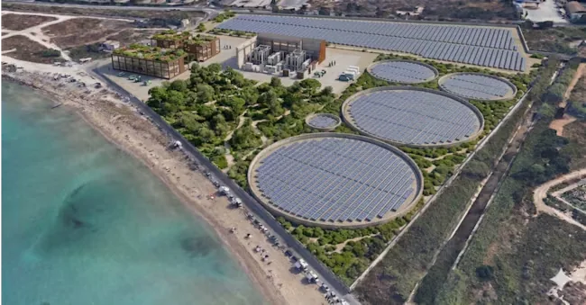 The rendering of the plant that will be built in Priolo (Siracusa)