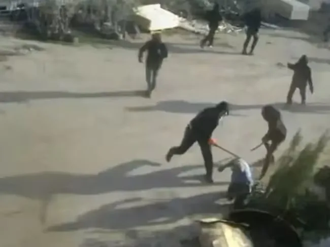 Clash between masked Israeli settlers and Palestinians in Huwara, West Bank