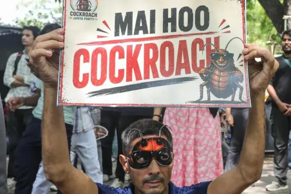 In India, the Cockroach party takes to the streets, first protest with young people