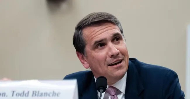 Todd Blanche on June 2. (AP Photo/Allison Robbert)
