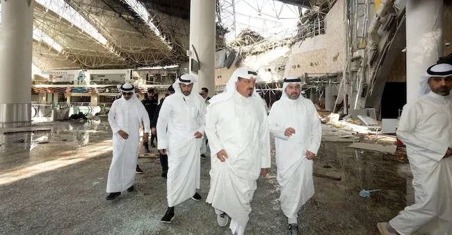 Kuwaiti authorities verify damage to the country's international airport via REUTERS