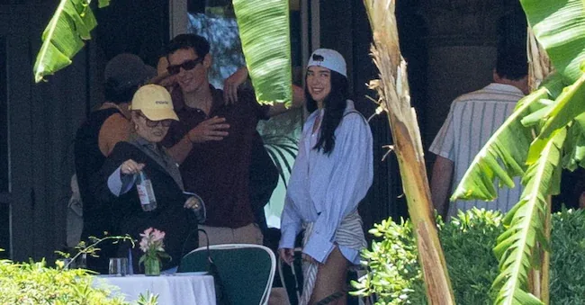 Dua Lipa and Callum Turner on the terrace of the Grand Hotel Villa Igiea restaurant, where the first guests are starting to arrive ahead of the couple's wedding celebrations, in Palermo, Italy, on June 4, 2026. REUTERS
