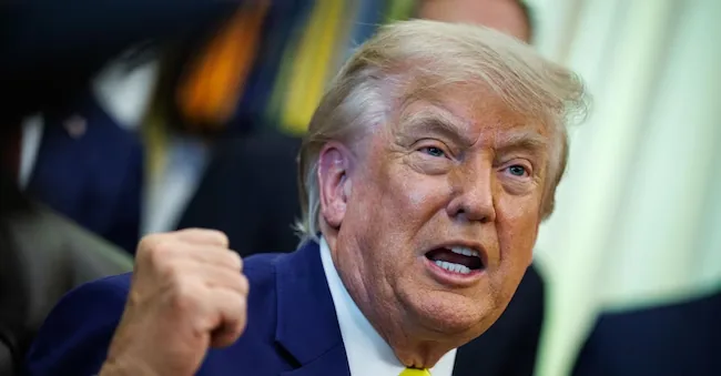 U.S. President Donald Trump issues a statement on the 