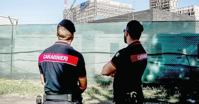 Investigations into illegal labor. A view of the construction site of the new US Consulate in Milan