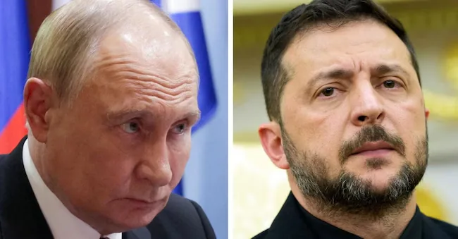 The combo shows Russian President Vladimir Putin (S) and Ukrainian President Volodymyr Zelensky.ANSA ANSA