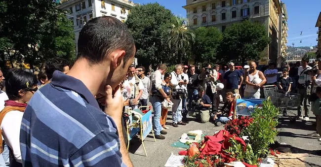 PIAZZA ALIMONDA, THE PLACE WHERE CARLO GIULIANI WAS KILLED
© MAURO SCROBOGNA  LAPRESSE LAPRESSE