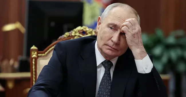 Russian President Vladimir Putin attends a meeting with Yevgeny Balitsky, Moscow-appointed governor of Russia-controlled parts of the Zaporizhzhia region, in Moscow, Russia, July 20, 2026. Sputnik/Alexander Kazakov/Pool via Reuters via REUTERS