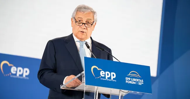 Antonio Tajani, Italian Minister of Foreign Affairs, at the first edition of the Libertas Forum in Madrid. The event took place in July 2026 and was organized by the European People's Party (EPP) for its 50th anniversary. 7146