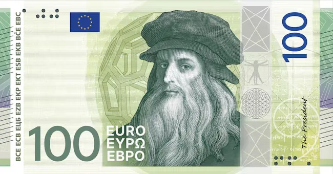 One of the 100 euro banknotes: the latest selection presented, they will arrive in the coming years, July 23, 2026. ECB press office ANSA