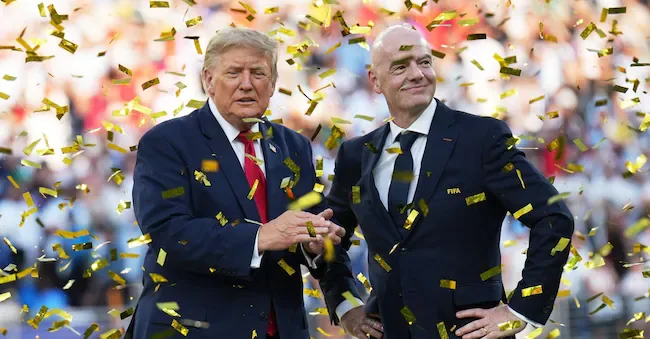 Donald Trump with FIFA President Gianni Infantino after the World Cup final. (AP Photo/Jacquelyn Martin) APS
