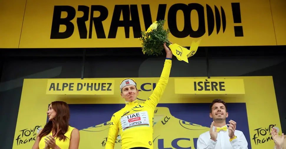 Tour de France, Pogacar dominant. But at Alpe d'Huez, Carapaz wins. Grand finale in Paris