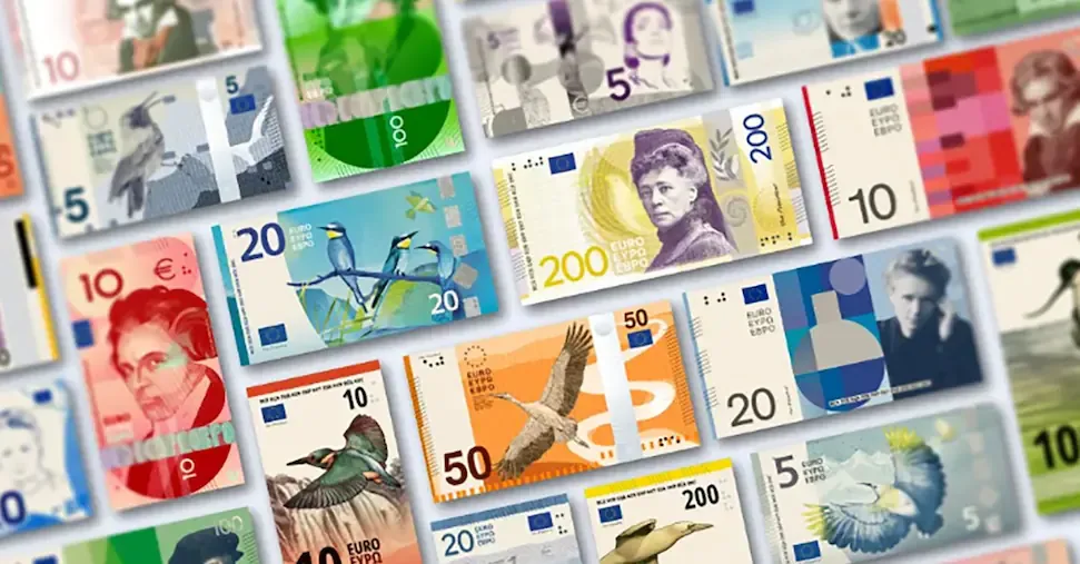 Look at the new euro banknotes and vote for your favorites