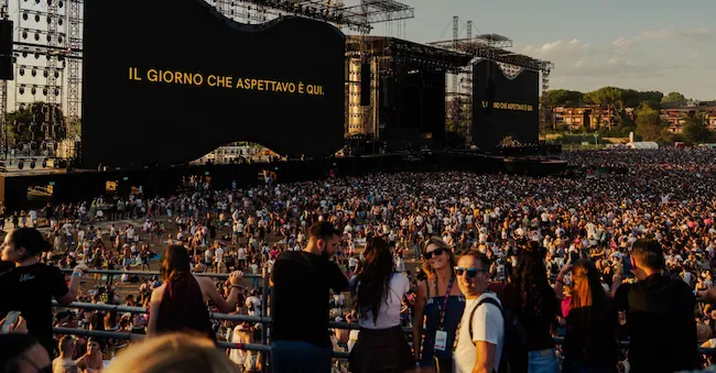 Ultimo concert at Tor Vergata, Rome July 4, 2026. Ansa