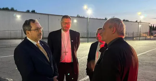 The president of the CEI and archbishop of Bologna Matteo Zuppi arrives in Ukraine, July 13, 2026. FACEBOOK UKRAINIAN AMBASSADOR TO THE HOLY SEE ANDRI YURASH ANSA