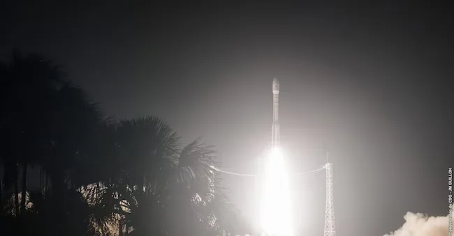 A handout photo released on 16 September 2016 by Arianespace shows the lift-off of Arianaspace's Vega rocket from Europe's Spaceport in Kourou, French Guiana, as part of a complex mission early 16 September to deliver a wide range of satellites into various+ orbits. ANSA/JM GUILLON / ESA / HANDOUT  HANDOUT EDITORIAL USE ONLY EPA