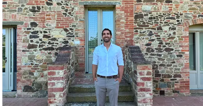 Jacopo Trasolini, owner of the Victor & Rose farm in Tuscany